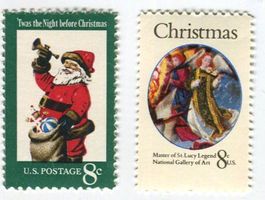 Briefmarken Weihnachtsmann.  USA