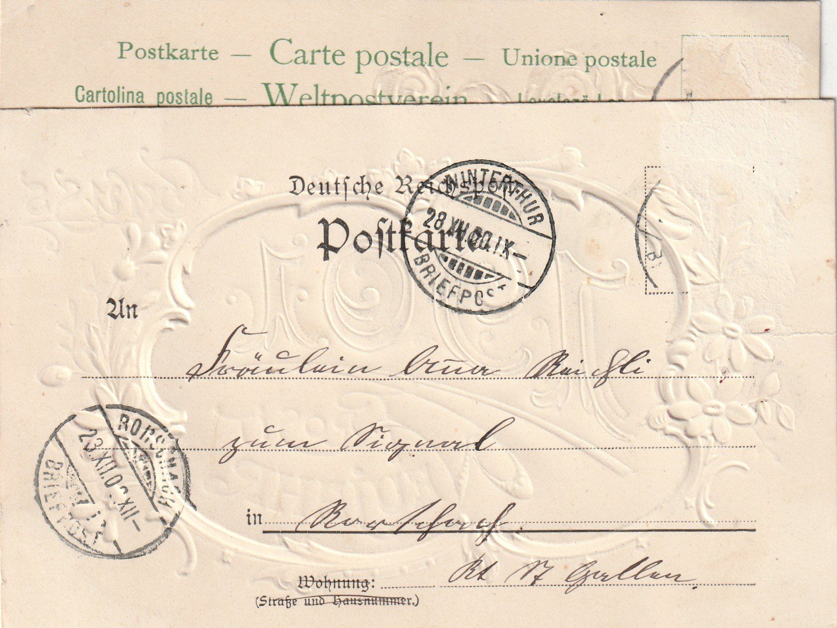 Cartoline postali: 2 Ak Jahreszahlen 1901 und 19002 – Usato da Rorschacherberg venduto da fratovi2 1