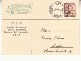TdB 1941 Zürich, mit Zusatz Philatelie regt an und bildet