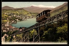 Lugano, Ortsansicht mit Bergbahn Monte S