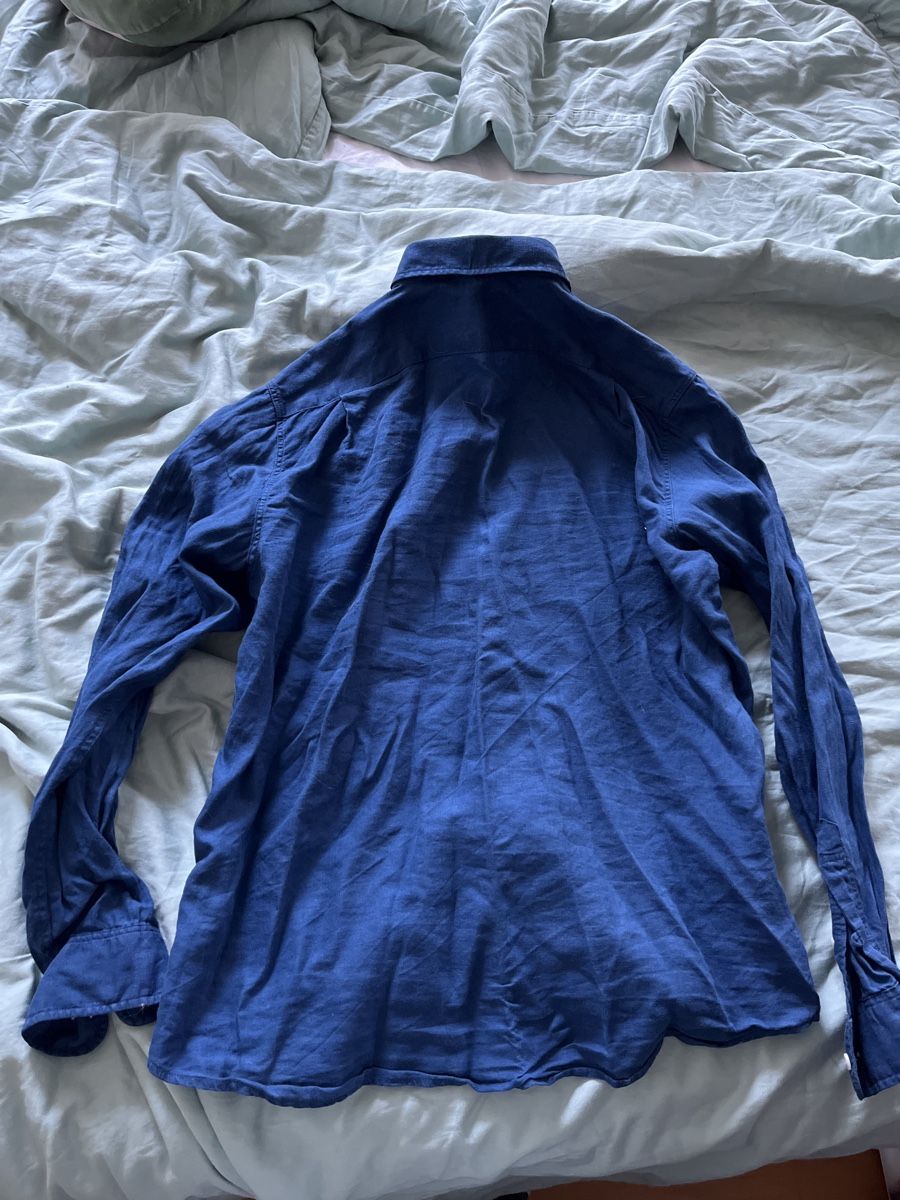 Camicie: Linen Hemd blau – Usato da Bern venduto da Olblack 2