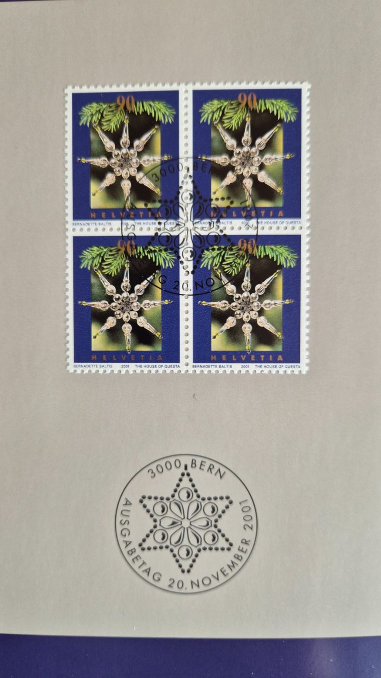 Tutti i francobolli: Weihnachtskarten 2001 + 2002 mit 4er Block – Usato da Buus venduto da papillon098 3