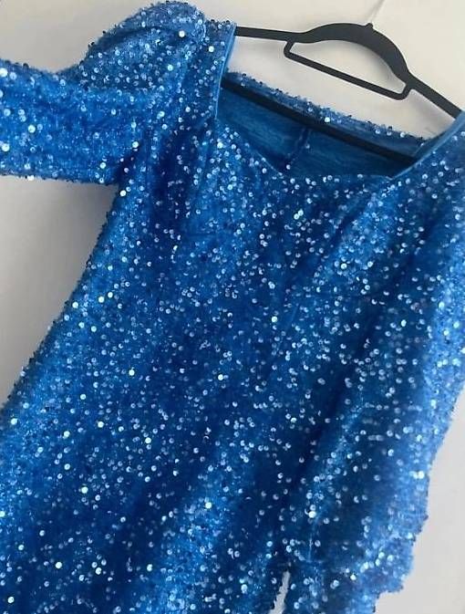 Vestiti: Blaues Abendkleid Glitzer Gr. S 36 – Usato da Rünenberg venduto da Dgn_63 1