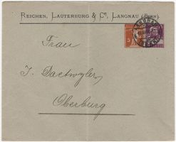 5 + 15 Rp. Tellknabe + Tell auf Privatganzsache von LANGNAU