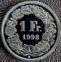 1 Franken 1998 pp / aus Münzsatz  / in einer Münzkapsel