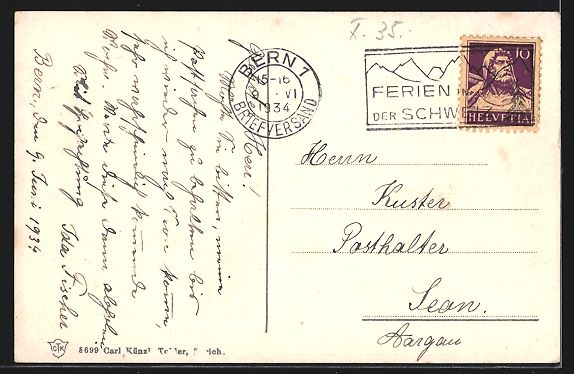 Cartoline postali: Seon, Totalansicht mit Bergpanorama aus  – Usato da Berlin venduto da bartko-reher 1