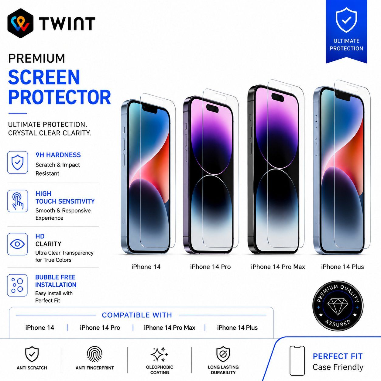 Covers & Schutzfolien: iPhone 14/14 Pro /Pro Max/Plus Panzerglas Displayschutz 9H – Neu (gemäss Beschreibung) aus Luzern von MobiStore11 1