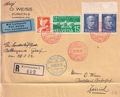 R-Brief Europa-Rundflug Bellinzona - Genf 1932