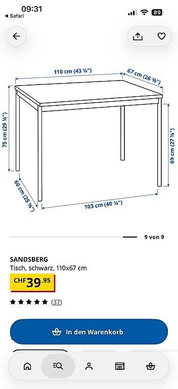 Tables: Ikea Tisch – D'occasion à Basel par hhh_8vl9 2