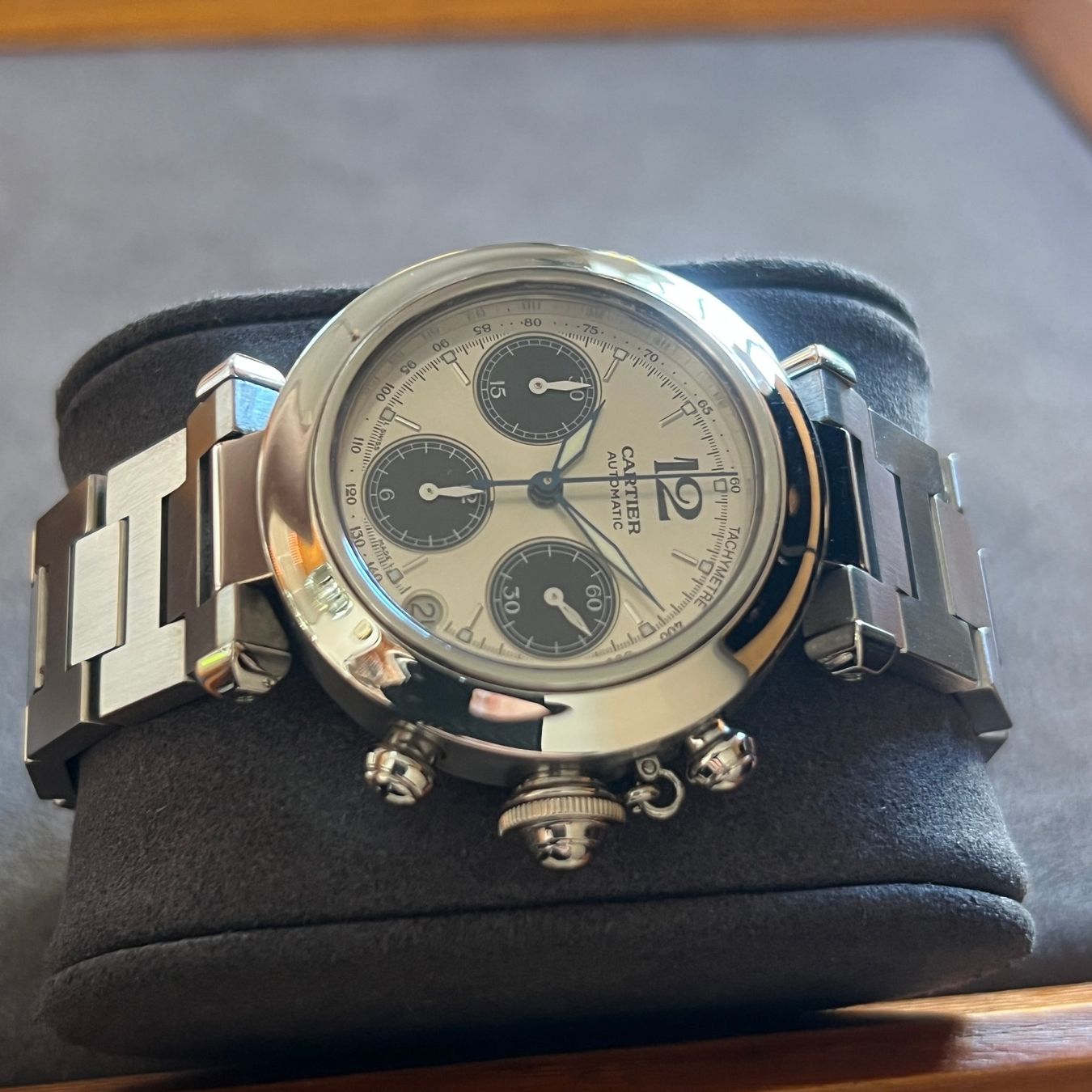 Cartier Uhren: Cartier Pasha C Chronograph Automatic W31048M7 – Gebraucht aus Carouge GE von Watchaser 6