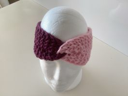 Warmes Stirnband handgestrickt Wolle Herbst / Winter