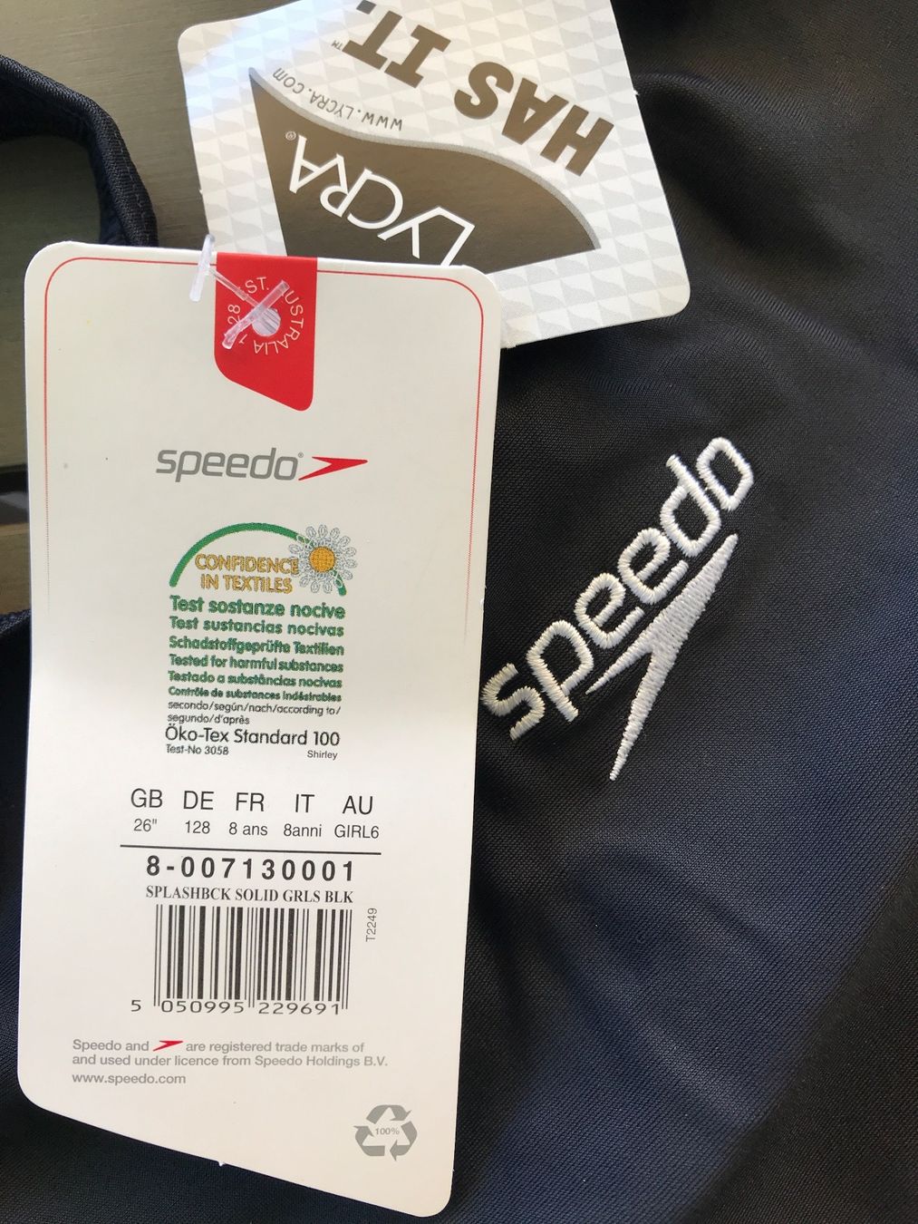 Speedo Badekleider & Bikinis: Badekleid Speedo Mädchen, Gr. 128, schwarz – Neu und originalverpackt aus Ebnat-Kappel von Molton 6
