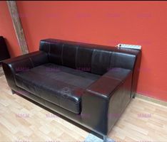 Sofa braun Leder 2-Sitzer gebrauchter Zustand