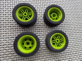 Lego Technik 4 Räder grüne Felgen LotZ