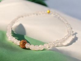 Zartes Armband Rosenquarz & Bronze