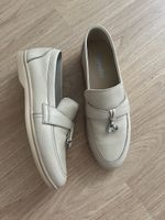 NEW Leather Loafers, size 38, Beige