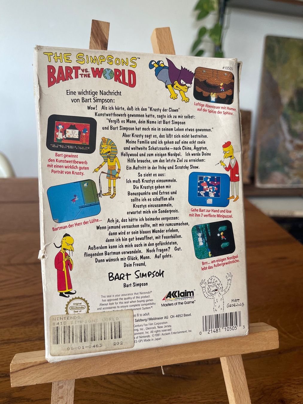 Nintendo Giochi: Simpsons Bart vs. the World Nintendo NES mit seltenem Poster – Usato da Zuerich venduto da Dorsi 3