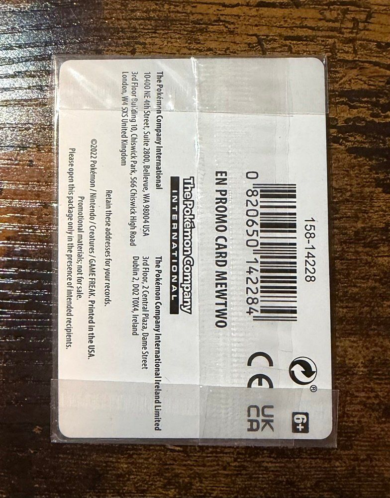 Pokémon Carte collezionabili: Mewtwo Prerelease 56 Sealed – Usato da Zürich venduto da PEACECOCOON 1