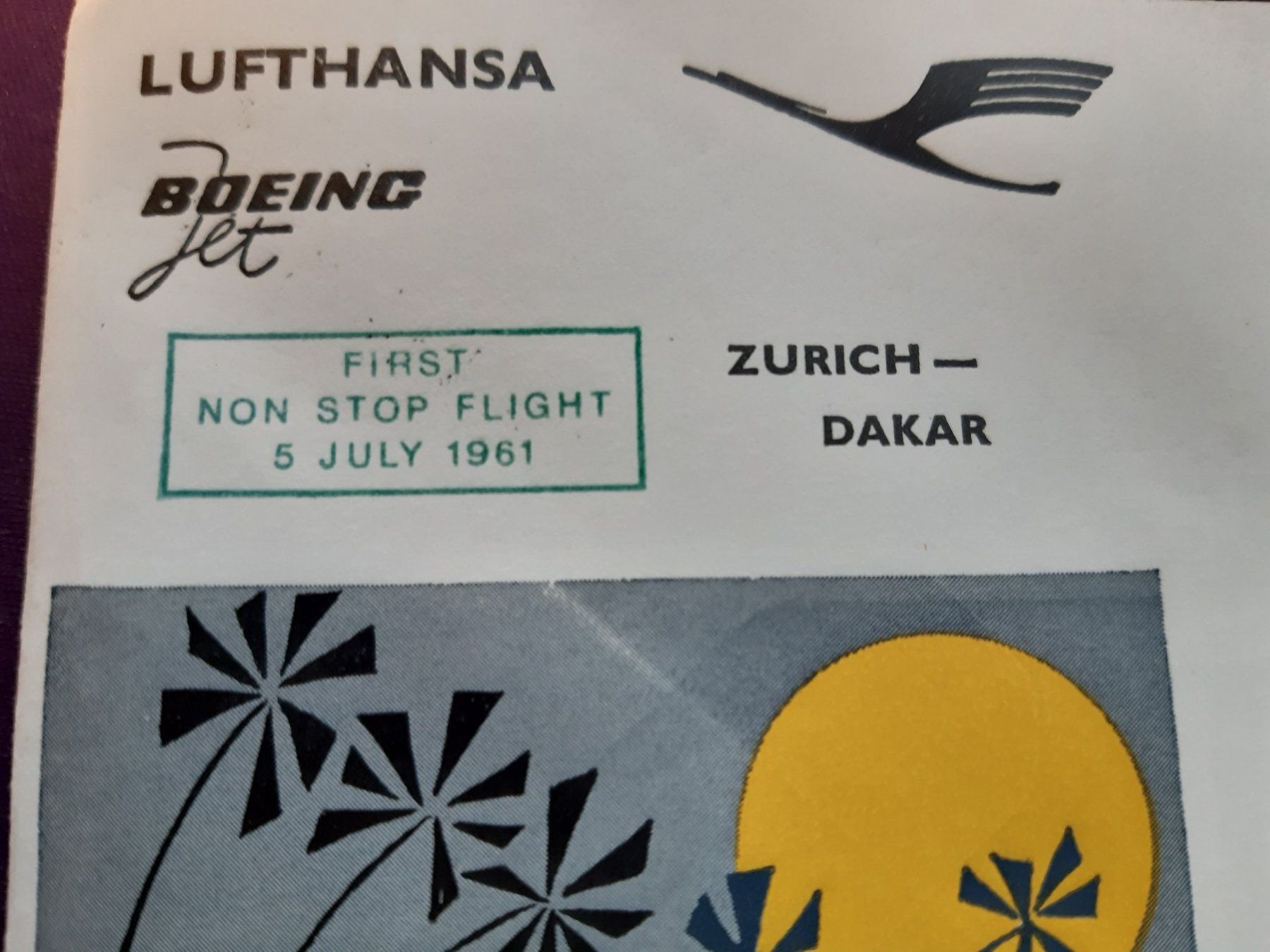 Tutti i francobolli: Flugbrief, First Non Stop flight Zürich - DAKAR 5.Juli 1961 – Usato da Wangs venduto da weisstannen01 2