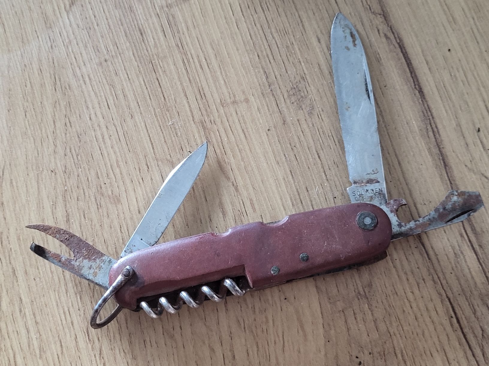 Solingen Taschenmesser: Taschenmesser mit Korkenzieher und Klinge, gebraucht – Gebraucht aus Allschwil von Uhrenbinz 5