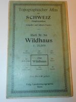 Topographischer Atlas 1924 Karte Schweiz antik - Wildhaus