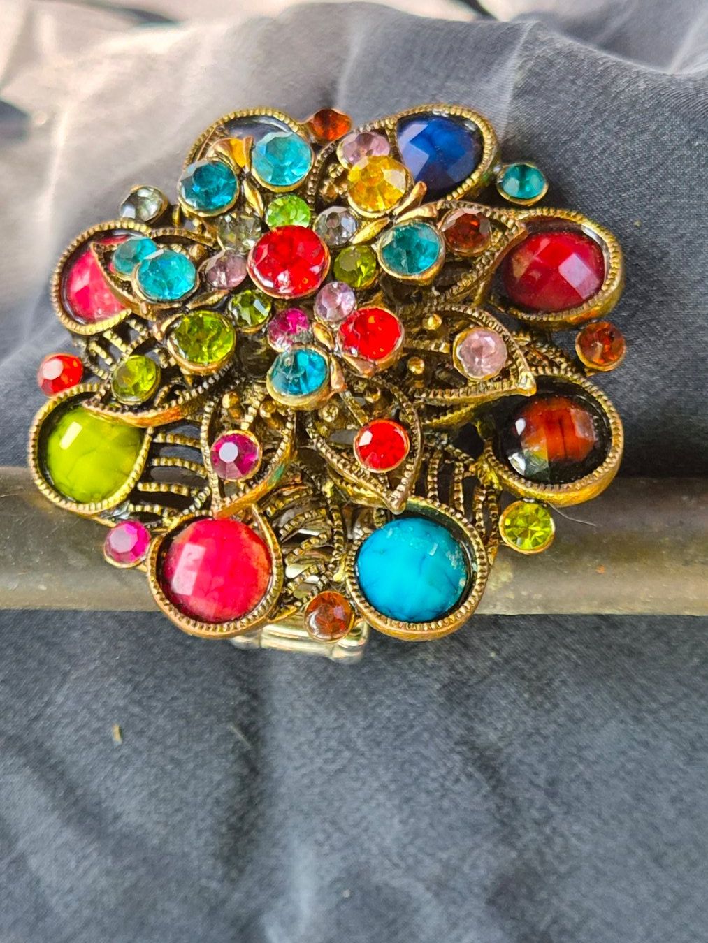 Anelli: Modisches Floral Ring mit Glas-Steine, elastisch,  S bis L – Nuovo (secondo la descrizione) da Münchenbuchsee venduto da babilibern 3