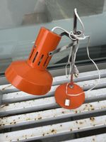 Orange Lacquered Metal and Chrome Desk Lamp, 1970