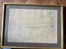 Studie von Emanuel Labhardt - Blick über Rheinau