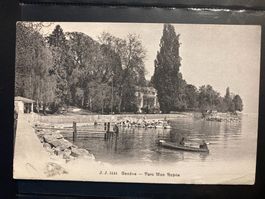 CH 1910 AK Genève Parc Mon Repon Ruderboot gelaufen