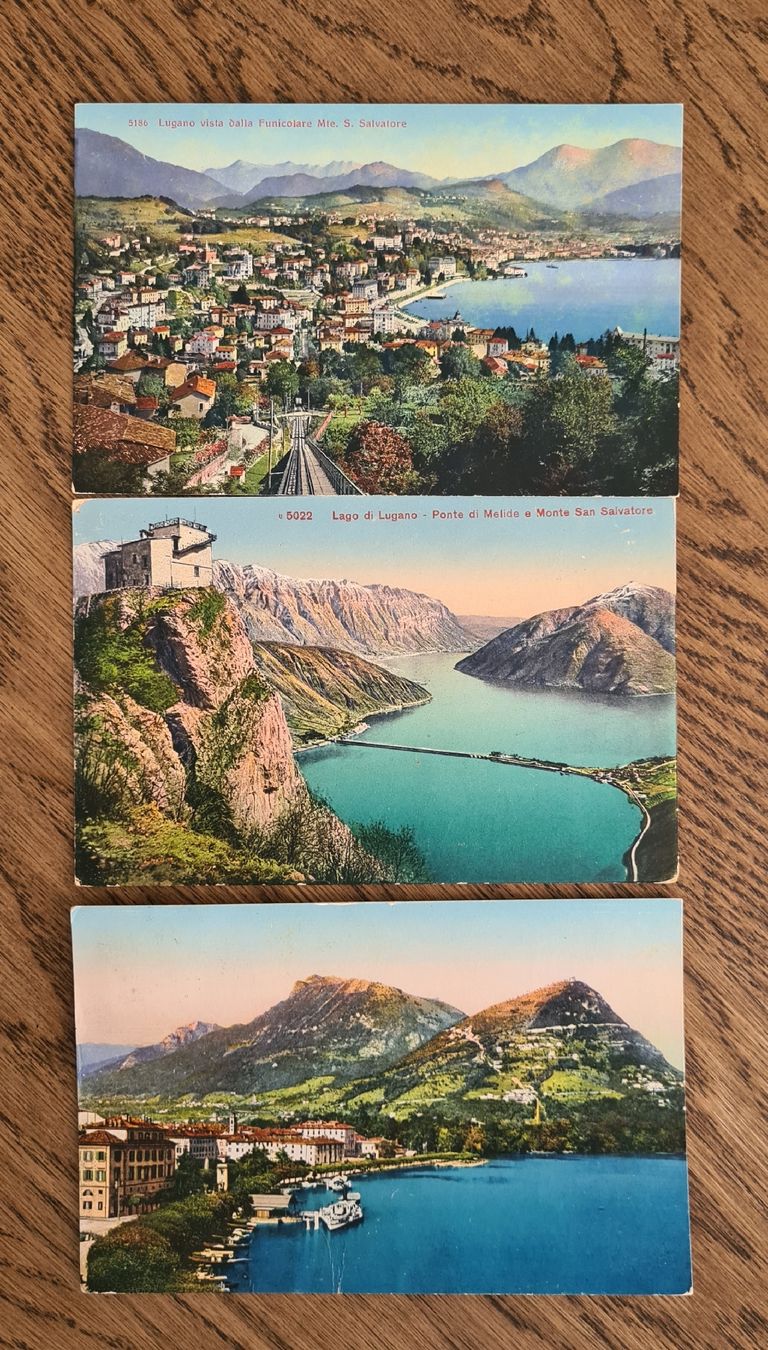Ansichtskarten: Lugano, 3 Karten 1916/1921/1931 – Gebraucht aus Ebikon von Donar50