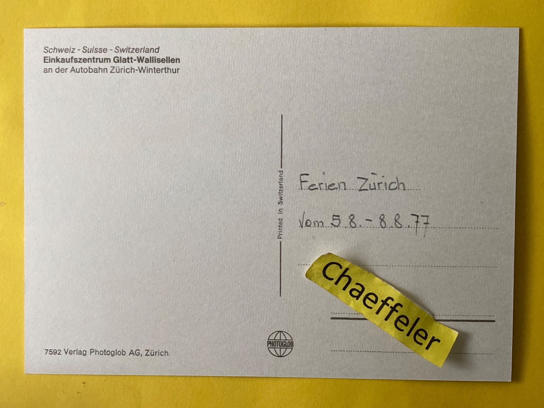 Cartes postales: 1977 Einkaufszentrum Glatt-Wallisellen - – D'occasion à Zürich par Chaeffeler 1