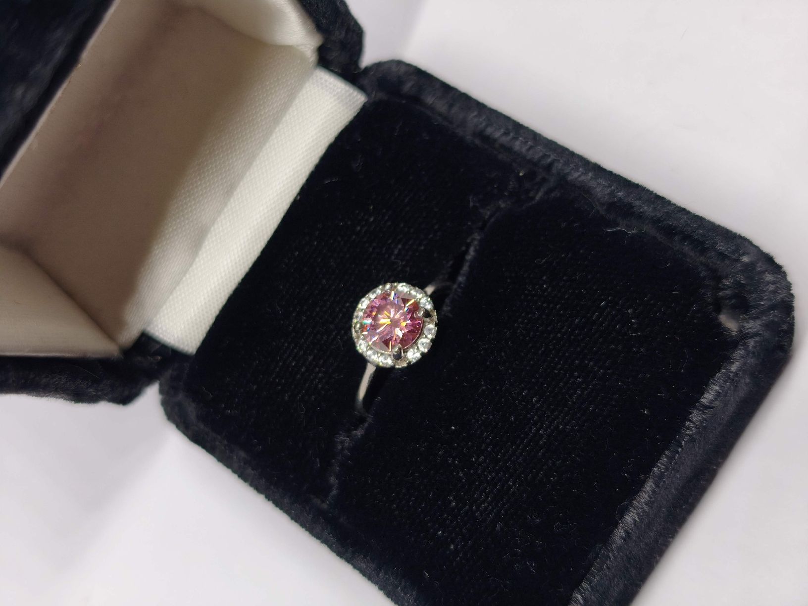 Anelli: Pinker Moissonite Ring Silberring 925 Grösse verstellb – Usato da St. Gallen venduto da GIULESGG