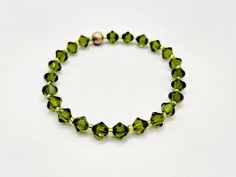 Damenarmband Bracelet Swarovski Kristalle in Olivine Grün