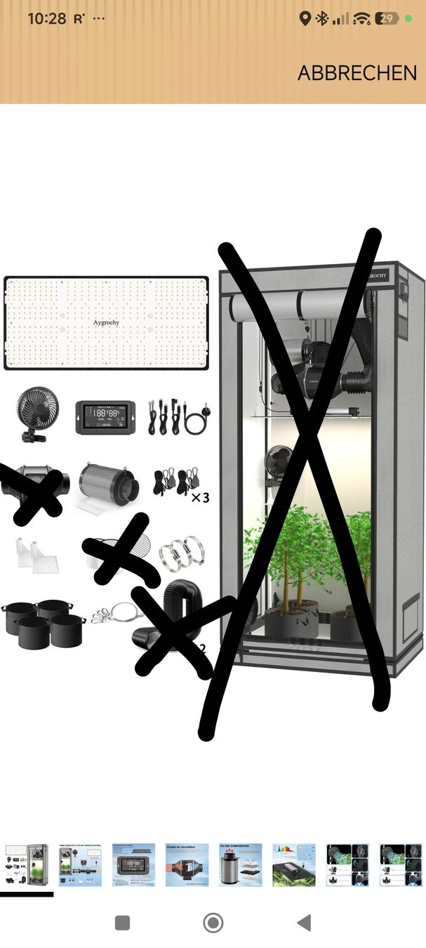 Growbox Altro: Aygrochy LED Grow Lampe 100W +smart Controller+Filter+ venti – Nuovo e nell'imballaggio originale da Oftringen venduto da Citrus5 1