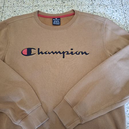 Sweatshirt Champion marron / camel brodé - Taille M