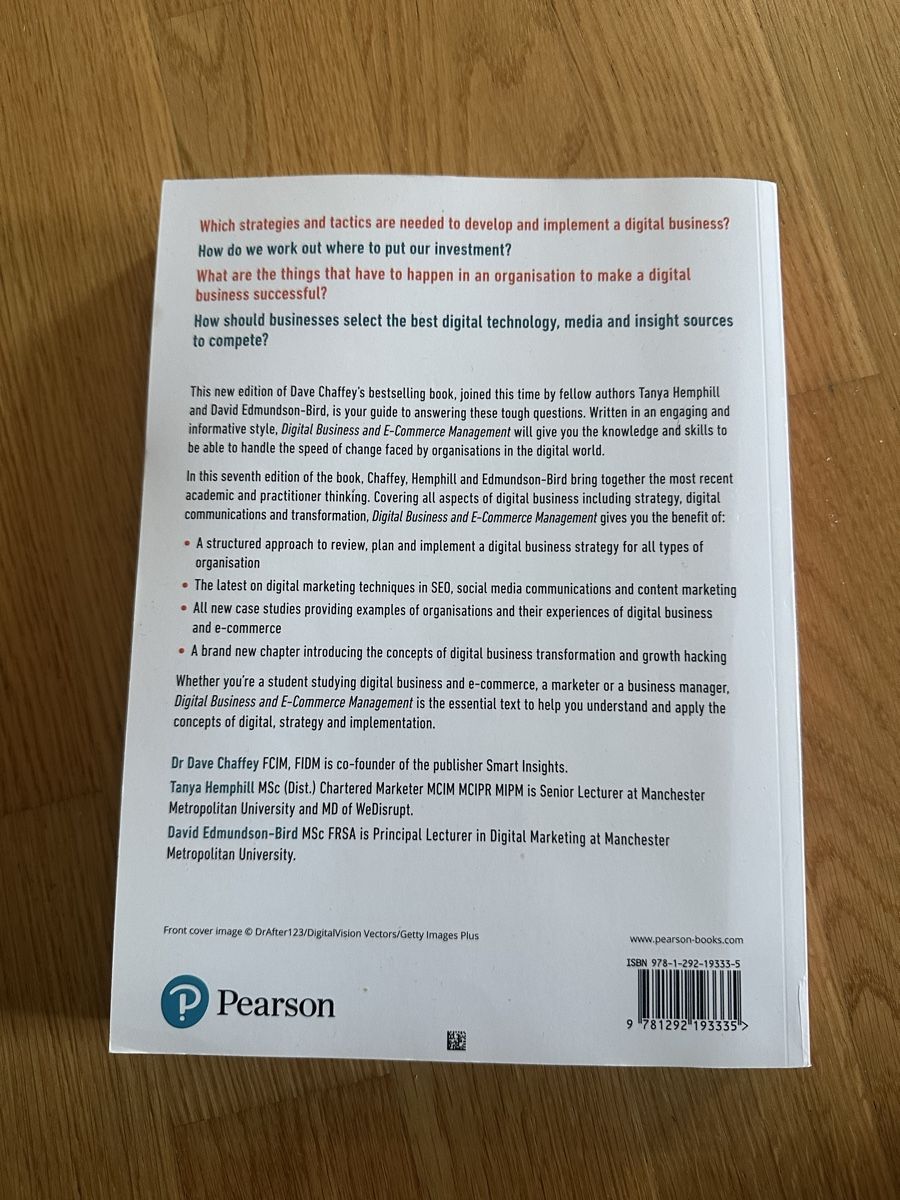 Libri: Digital Business and E-Commerce Management, 7th Ed. – Nuovo (secondo la descrizione) da Zürich venduto da jet_lw5r 1