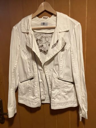 Veste d'été blanche Kingston Town, taille 42, stylée!