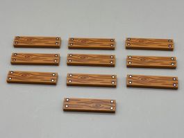 10 Stk. Lego Tile 1x4 mit Holzmuster NEU