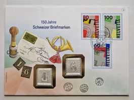 20 gramm,150 Jahre Schweizer Briefmarken silber  999.9