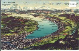 Zürich Zürichsee - Panorama - Litho