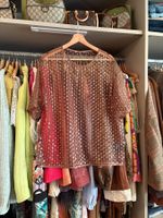 Braune Pailletten Bluse, Gr. M ✨