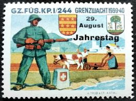 Grenz Füsilier Kp I/244, Aufdr, 2.WK, Wi Gz 162