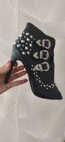 Stivaletti neri con borchie e fibbie donna tg. 38