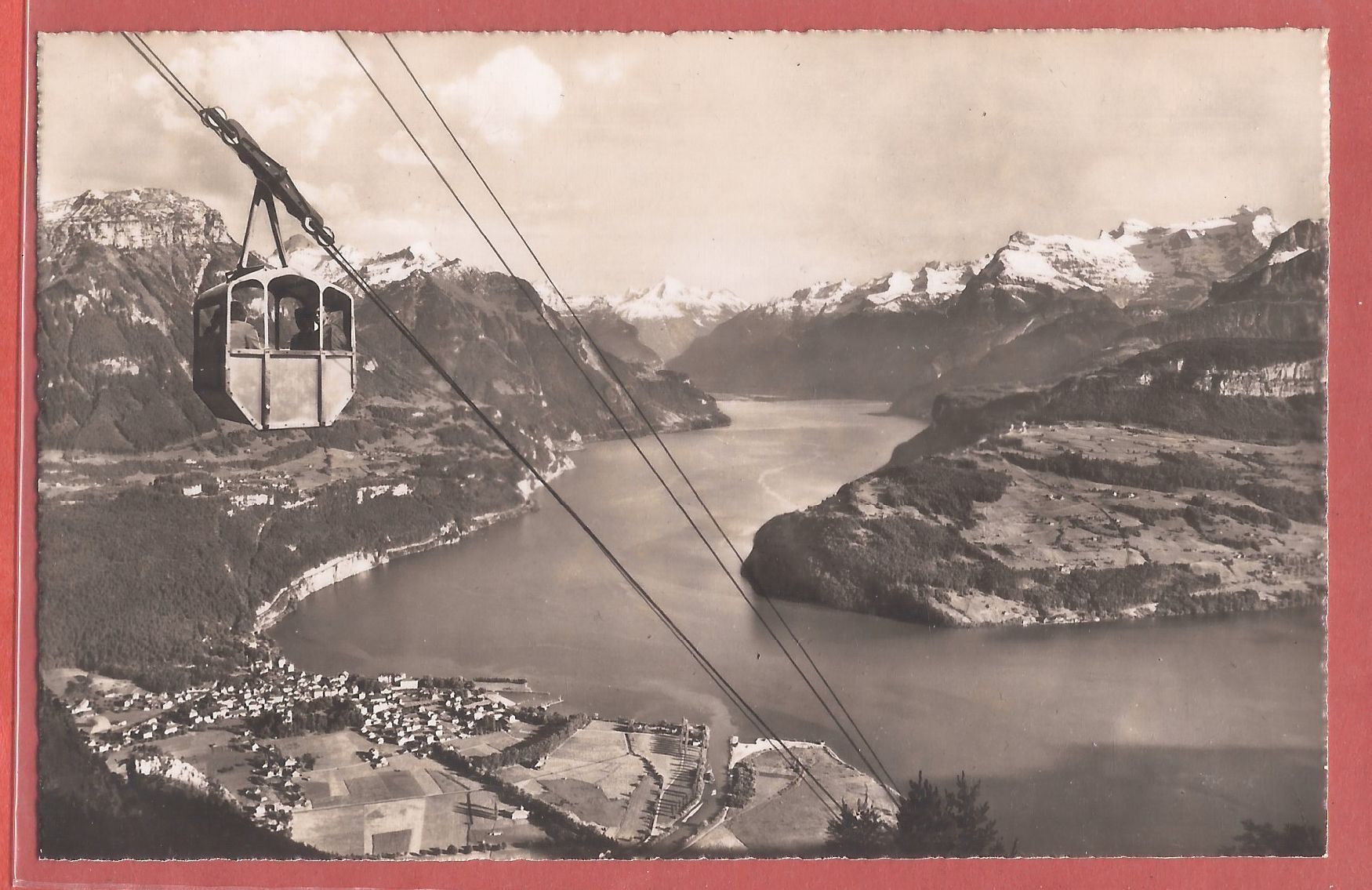 Cartoline postali: Luftseilbahn Brunnen - Urmiberg ca. 1945 – Usato da Fislisbach venduto da Porano