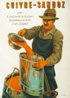 POUR LA VIGNE CUIVRE-SANDOZ - 1947 Affiche originale