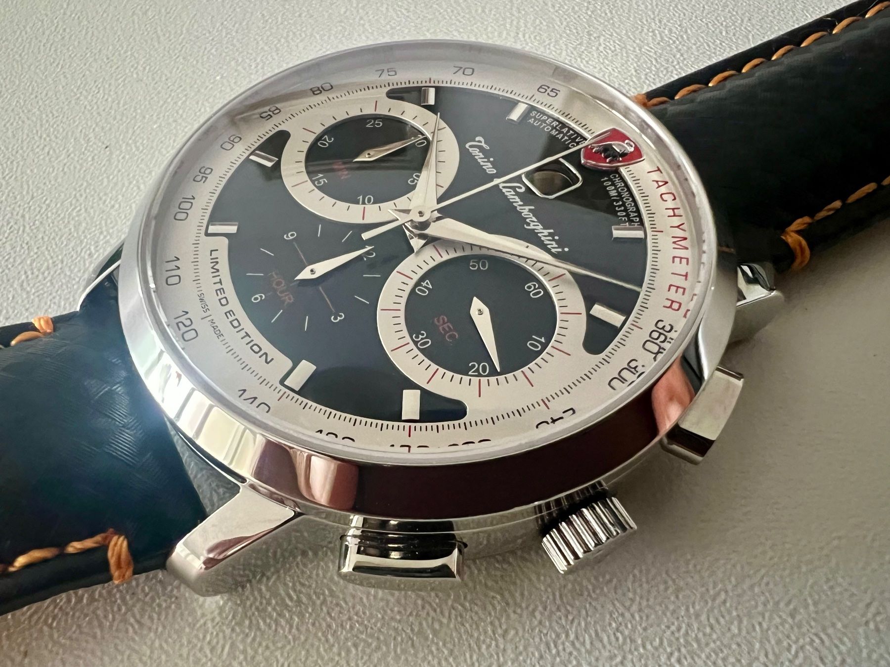 Lamborghini Uhren: LAMBORGHINI 1947 Automatic Chronograph Ltd.x/100, SRP 3300.- – Neu und originalverpackt aus Le Mont-sur-Lausanne von LycaGallery 1