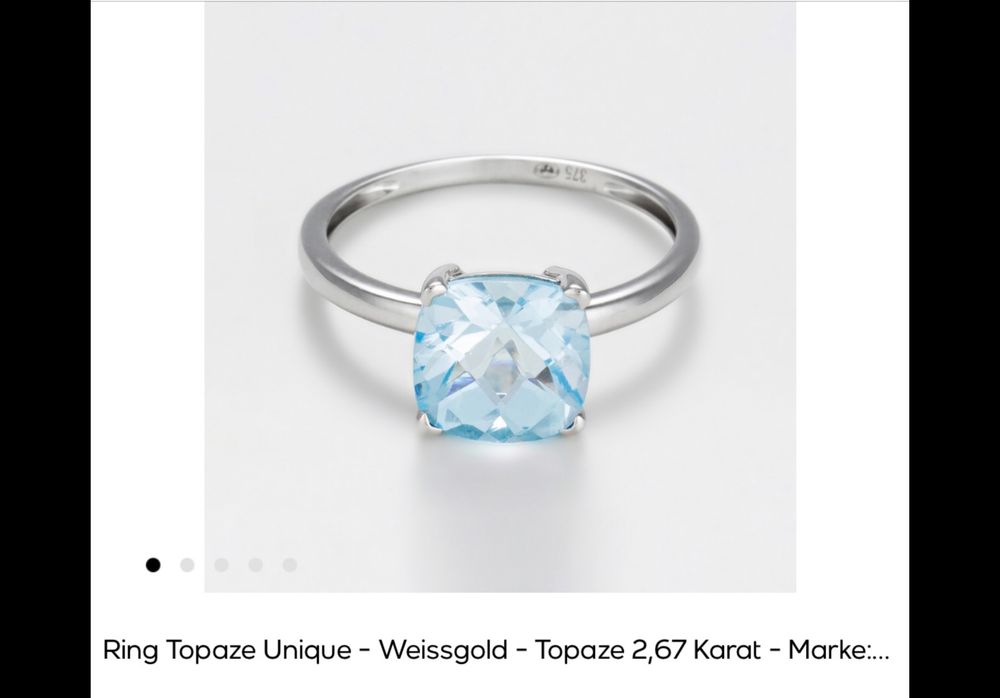 Weiss Gold Ring mit Topas | Kaufen auf Ricardo