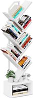 Baum Bücherregal 6 Ebenen Standregal Holz Weiss Modern
