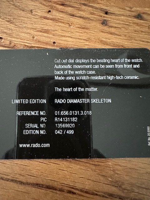 Rado Orologi: Rado Diamaster Skeleton limited – Nuovo (secondo la descrizione) da Rheinfelden venduto da Yeti74 3