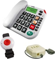 Seniorentelefon mit Notrufarmband & SOS-Knopf